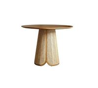 SFANIIX Tavolo da Pranzo Wooden Round Table Home Simple Rattan Dining Homestay Tea(100x75cm)