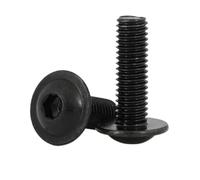 SFCHEN 2 pezzi - 50 pezzi M2 M2.5 M3 M4 M5 M6 M8 M10 testa esagonale nera di grado 10,9 con testa a flangia esagonale nera con vite a rondella (M2,5 x 16 50 pezzi)