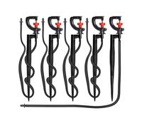 SFCNCVBTBX Irrigatore a goccia rotante a 360 gradi, 5 pezzi, con picchetto, tubo flessibile da 4/7 mm, ugelli for irrigazione giardino, prato(Cx5pcs)
