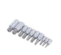 SFCNCVBTBX Set di 10 bussole for punte scanalate quadrate triple da M4 a M18, attacco 1/4 pollice, 3/8, 1/2, set for in acciaio CR V con scatola immagazzinaggio Presa di corrente