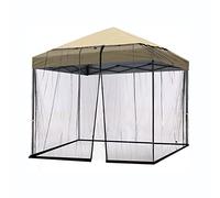 SFDPDM Patio zanzariera per ombrellone, rete di poliestere per ombrellone da giardino 3×3, con porta a cerniera e corda regolabile, offset a sbalzo della zanzariera universale per ombrellone,Nero