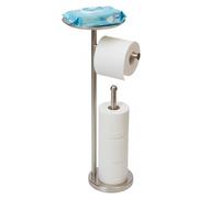 Sfemn Portarotolo autoportante, con ripiano e contenitore (nichel spazzolato)