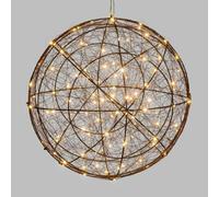Sfera 3D Copper Metallo Marrone 120 MicroLED BIANCO CALDO ø1,5mm Dim 4m+1m+ø25cm