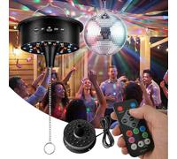 Sfera a specchio motore con telecomando, sfera da discoteca, motore rotante, velocità regolabile, 30 perline LED e modalità multi luci, ideale per sfere da discoteca e spettacoli di luce