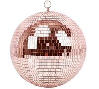Sfera a specchio per discoteca DJ Club Party Wedding Home Decor Muscab 30,5 cm palla da discoteca con anello da appendere, oro rosa