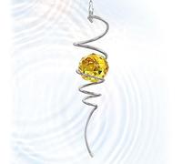 Sfera a spirale con coda a spirale, stabilizzatore per girandola, acchiappasole in metallo con sfera in cristallo dorato e gancio girevole, decorazione per interni ed esterni, ornamenti artistici da