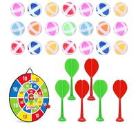 Sfera Appiccicosa Set-21 Palline di Ricambio 3.2cm,6 Pezzi di Freccette Adesive,per Gioco con Bersaglio,Adatte per Gioco con Velcro, Gioco di Lanci e Catch, Gioco da Interno e Esterno