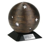 Sfera con stelle d'argento, urna di cremazione a sfera, urna a sfera per ce