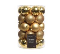 Sfera D8cm Pvc Mix Opaca Lucida Glitter 34pz Light Gold