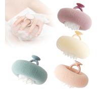 Sfera da bagno a ventosa super morbida, 2 in 1 con girasole 2 in 1, spazzola esfoliante per doccia, spazzola per la pulizia in spugna con anelli per le dita (F-4 pezzi)