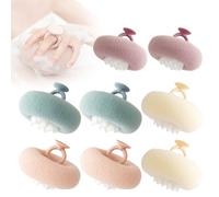 Sfera da bagno a ventosa super morbida, 2 in 1 con girasole 2 in 1, spazzola esfoliante per doccia, spazzola per la pulizia in spugna con anelli per le dita (G-8 pezzi)