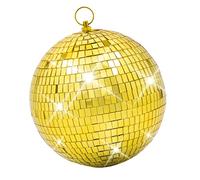 Sfera da discoteca a specchio, grande palla da discoteca, riflette la luce a specchio per decorazioni in argento, feste a tema anni '70, DJ, matrimoni, compleanni e scenici (20,3 cm, oro)
