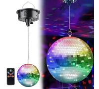Sfera da discoteca a specchio: sfera da discoteca, motore rotante da 10 giri/min, telecomando con LED, 12 cm, discoteca per feste da ballo, decorazione per club, bar discoteca