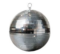 Sfera da discoteca con gancio da appendere - 25 cm - Sfera a specchio con sfaccettature in vetro vero argento - effetto luce per feste