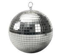 Sfera da discoteca con gancio da appendere, dimensioni a scelta, con sfaccettature in vero vetro, colore argento, effetto luce per feste, sfera da discoteca (18 cm)