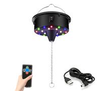 Sfera da discoteca con motore e luce, sfera da discoteca, motore rotante 10 giri/min con 4 luci colorate e 18 perle LED, modalità musica e modalità singola, motore motore motore silenzioso