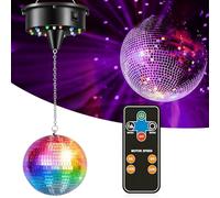 Sfera da discoteca con motore rotante, 15 cm, per feste, set professionale di sfere a LED, per decorazione di feste, nastro bar