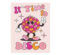 Sfera da discoteca retrò arte da parete design colorato e divertente pop...