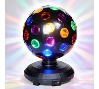 Sfera da discoteca rotante a LED, girevole a 360 gradi, con 34 LED, luce da discoteca, piccola per feste di bambini, compleanno, matrimonio, tavolo da discoteca, con cavo plug