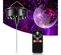 Sfera da discoteca, sfera da discoteca con telecomando, sfera da discoteca, luci da discoteca, set professionale, 4 luci colorate e 18 perline LED per effetti di luce da discoteca