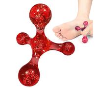 Sfera da massaggio piccola, rullo per sfera da massaggio,Massaggiatore a rulli portatile per collo | Strumento di massaggio multifunzionale portatile, sfere di massaggio a quattro punte per la gamba a