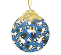 Sfera decorativa del pendente di vetro del modello delle automobili, ornamento rotondo a 3 pollici per l'esposizione di Natale della vendita al dettaglio