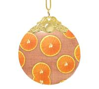 Sfera decorativa del pendente di vetro delle arance e dei limoni, ornamento rotondo a 3 pollici per l'esposizione di Natale della vendita al dettaglio