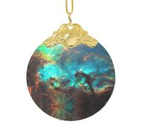 Sfera decorativa del pendente di vetro dello spazio della galassia dell'universo, ornamento rotondo da 7,6 cm per esposizione di Natale del negozio