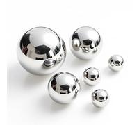 Sfera decorativa in acciaio inox argento lucido per fontane decorative in 3 misure da 2 cm a 6 cm - Set da 6 pezzi - sfere cave in metallo per fontana decorativa - sfera da giardino sfera da giardino