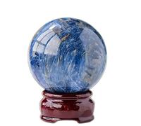 Sfera di cianite blu naturale, pietra preziosa di celestite, per Reiki, decorazione regalo (50-55 mm)