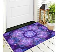 Sfera Di Cristallo Caleidoscopio Zerbini Per Interni,Tappeto Ingresso Zerbino Morbidi Visione Psichedelica Per Interni Cucina Porta Anteriore Posteriore Animali Domestici E Cani,60X90Cm Blu-Viola