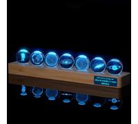 Sfera di cristallo con sistema solare e base a LED, luce notturna a forma di pianeta con diversi colori di luce, ideale come regalo di compleanno, decorazione per la casa per uomo (Sette pianeti)