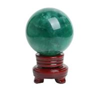 Sfera di Cristallo Fluorite Verde Naturale Scultura per La Casa Palle di Fengshui con Supporto per Meditazione, Reiki, Yoga, Decorazione Della Scrivania(7cm)