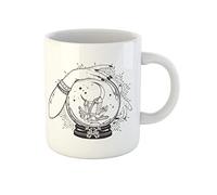 Sfera Di Cristallo Magica Disegnata A Mano Con Gemme E Luna Crescente Nelle Mani Di Un Indovino Tazze Di Caffè Divertenti Tazza Colazione Ceramica Tazze Da Tè Per Colleghi Ragazze Fidanziati 330Ml