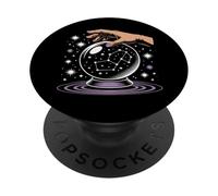 Sfera di cristallo mistica con anelli viola e rosa PopSockets PopGrip Adesivo