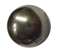 Sfera di cristallo naturale di pirite dorata lucidata, 210 g, 40-45 mm, pietra del Perù per ricchezza, soldi, attrarre fortuna d'affari, Reiki, pietre per alleviare l'aura pulizia Vastu meditazione (1