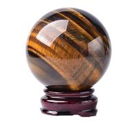 Sfera di Cristallo Naturale Occhio di Tigre, Boule Décorative de Divination FengShui per Il Reiki, L'Equilibrio, La Meditazione, L'Energia E La Decorazione(5cm)