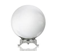 Sfera di cristallo trasparente da 100 mm con supporto in metallo Fortune Teller Mystical Quartz Ball Photography Props FengShui Divinazione Sfere Decorative Glass Ball