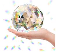 Sfera di cristallo trasparente Prisma Suncatcher Rainbow Maker, sfera sfaccettata per finestra, Feng Shui, decorazione per casa e ufficio giardino (100 mm)