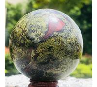 Sfera di guarigione della sfera di cristallo di quarzo con pietra di sangue di drago naturale adatta for la casa ZOUCUNXIYIN (Size : 400-450g)