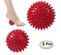 Sfera di massaggio - Spiky Ball roller, set da 2 (7.5 cm, 9.5 cm), fascite plantare Trigger Points collo e schiena corpo indolenzimento muscolare terapia strumento ideale per la riabilitazione, agopressione riflessologia plantare & Myofascial, red