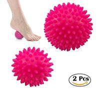 Sfera di massaggio - Spiky Ball roller, set da 2 (7.5 cm, 9.5 cm), fascite plantare Trigger Points collo e schiena corpo indolenzimento muscolare terapia strumento ideale per la riabilitazione, agopressione riflessologia plantare & Myofascial, rose red