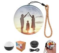 Sfera di Memoria da 2,7", Lettore Video a Sfera di Cristallo, Memory Orb, Palla di Natale con Video Christmas Ball, Display Digitale per Foto 3D, Regalo di Compleanno e Anniversario (Black)