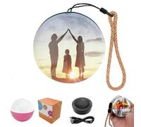 Sfera Di Memoria Da 2,7", Lettore Video A Sfera Di Cristallo, Memory Orb, Palla Di Natale Con Video Christmas Ball, Display Digitale Per Foto 3D,Decorazioni Natalizie 2025 Sfere Di Natale (Rosa)