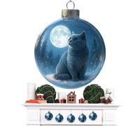 Sfera di Natale a Forma di Gatto, decorazioni di fascino, decorazione dell'albero di Natale con palla di gatto per il soggiorno, l'automobile di famiglia, la finestra dello specchietto retrovisore