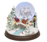 Sfera di neve XXL, sfera di neve, sfera di neve natalizia, sfera di vetro con suono, luce e melodia: We Wish You a Merry Christmas, H/B/Ø sfera: circa 23 x 19,5 cm/Ø 12 cm.