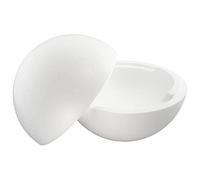 Sfera di polistirolo 2 pezzi, diametro 20 cm, sfera di polistirolo divisibile, mezza ciotola, 1 pezzo, bianco