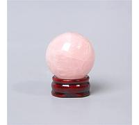 Sfera di quarzo rosa naturale Feng Shui Sfera di energia di cristallo Decorazione della casa Massaggio delle mani Sfera di 1 pz Pietra Reiki (Color : 40-45 Mm Pink Quartz, Size : With base)