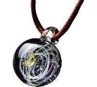 Sfera di vetro con cielo stellato cosmico - ciondolo da sogno, decorazione celestiale, adatta come ciondolo (ciondolo - filo dorato singolo)
