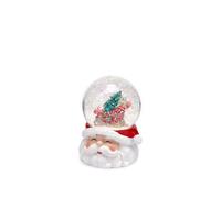 Sfera di vetro con neve Babbo Natale slitta 9x7 cm